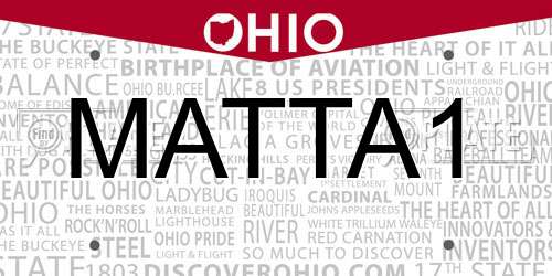 MATTA1 Ohio License Plate
