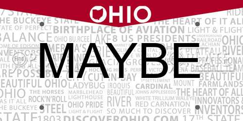 MAYBE Ohio License Plate