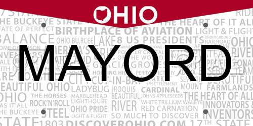 MAYORD Ohio License Plate