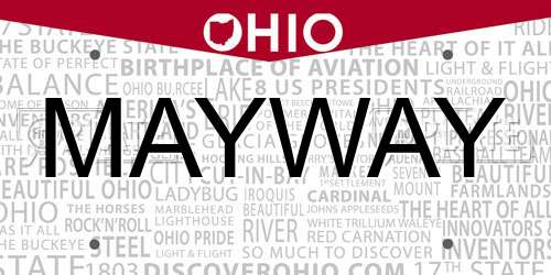 MAYWAY Ohio License Plate