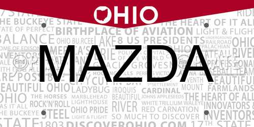 MAZDA Ohio License Plate