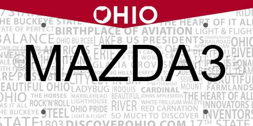 MAZDA3 Ohio License Plate