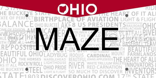 MAZE Ohio License Plate