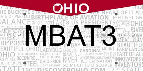 MBAT3 Ohio License Plate