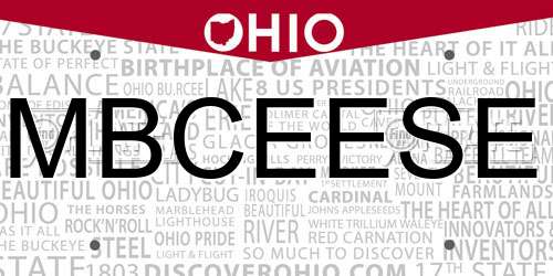 MBCEESE Ohio License Plate