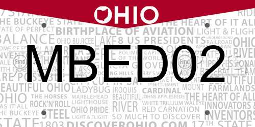 MBED02 Ohio License Plate