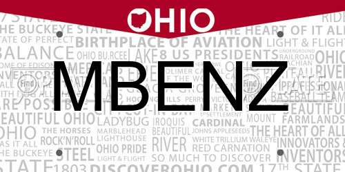 MBENZ Ohio License Plate