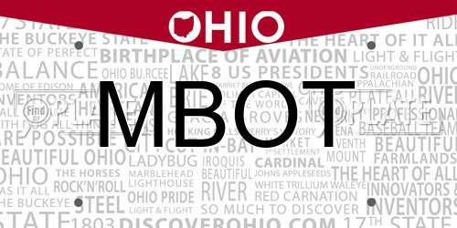 MBOT Ohio License Plate