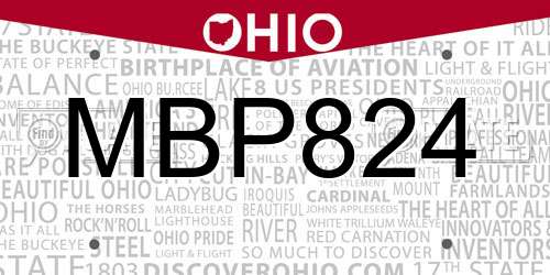 MBP824 Ohio License Plate