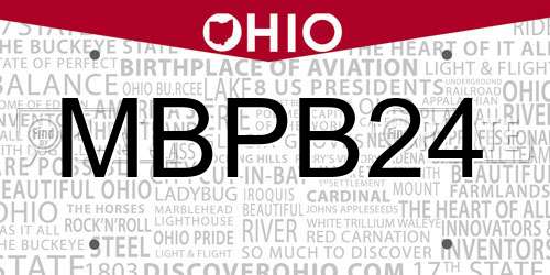 MBPB24 Ohio License Plate