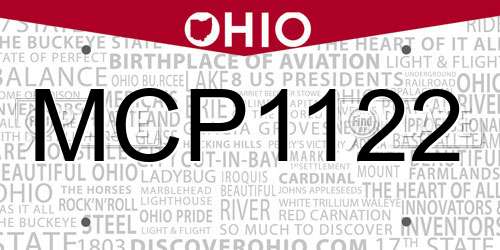 MCP1122 Ohio License Plate