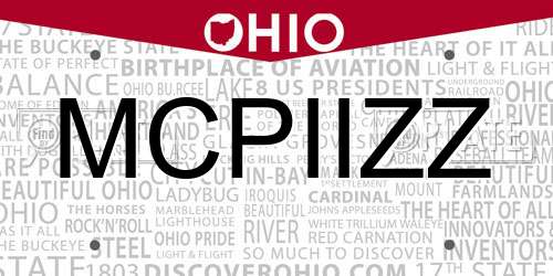 MCPIIZZ Ohio License Plate