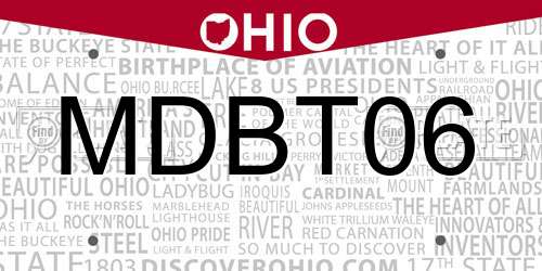 MDBT06 Ohio License Plate