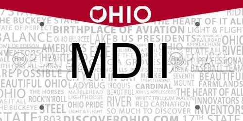 MDII Ohio License Plate