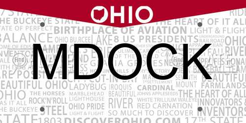 MDOCK Ohio License Plate