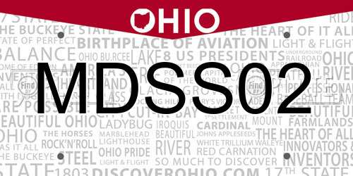 MDSS02 Ohio License Plate