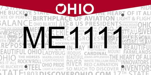 ME1111 Ohio License Plate