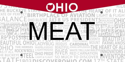 MEAT Ohio License Plate