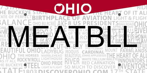 MEATBLL Ohio License Plate