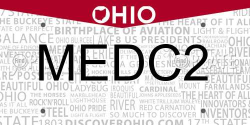 MEDC2 Ohio License Plate