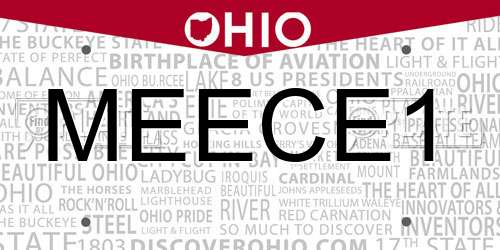 MEECE1 Ohio License Plate