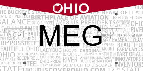 MEG Ohio License Plate