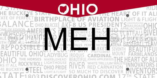 MEH Ohio License Plate