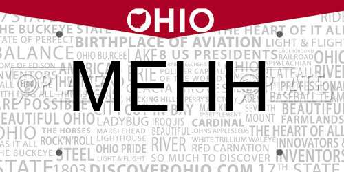 MEHH Ohio License Plate
