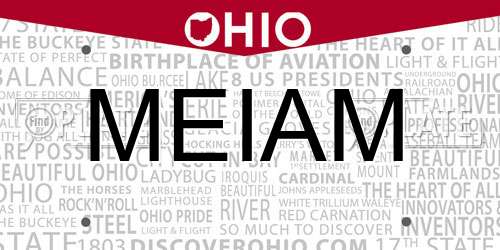MEIAM Ohio License Plate