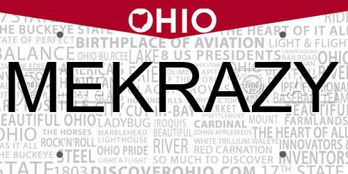 MEKRAZY Ohio License Plate