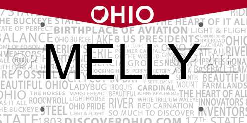 MELLY Ohio License Plate