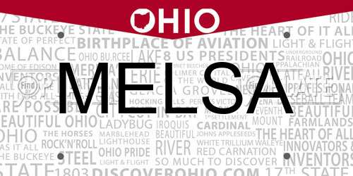 MELSA Ohio License Plate