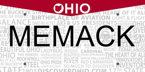 MEMACK Ohio License Plate