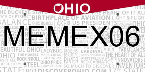 MEMEX06 Ohio License Plate