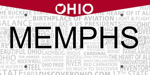 MEMPHS Ohio License Plate