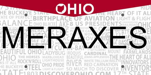 MERAXES Ohio License Plate