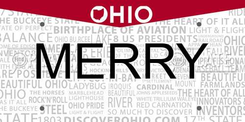 MERRY Ohio License Plate