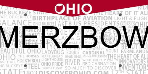 MERZBOW Ohio License Plate