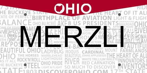 MERZLI Ohio License Plate