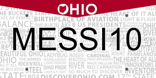 MESSI10 Ohio License Plate