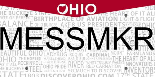 MESSMKR Ohio License Plate