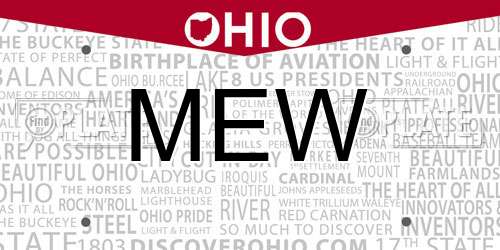 MEW Ohio License Plate