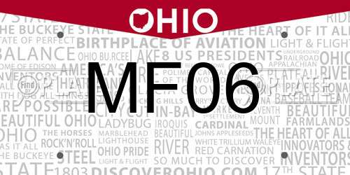 MF06 Ohio License Plate