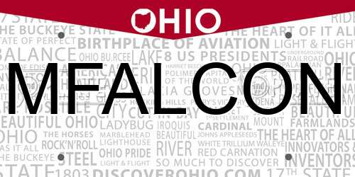 MFALCON Ohio License Plate