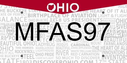 MFAS97 Ohio License Plate