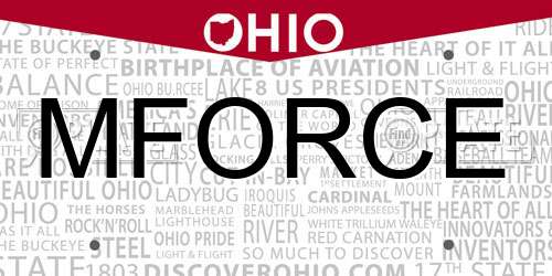 MFORCE Ohio License Plate