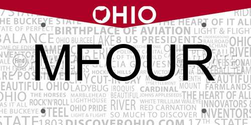 MFOUR Ohio License Plate