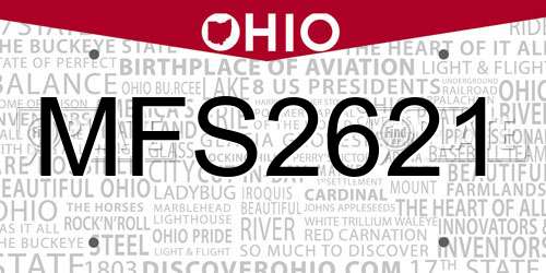 MFS2621 Ohio License Plate