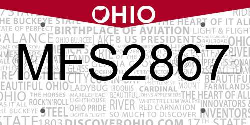 MFS2867 Ohio License Plate