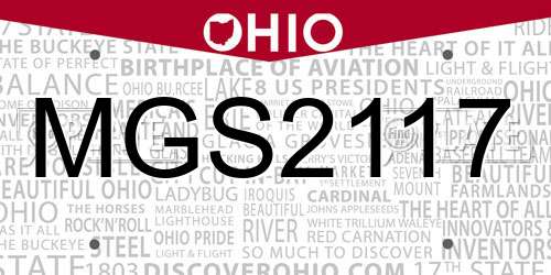 MGS2117 Ohio License Plate